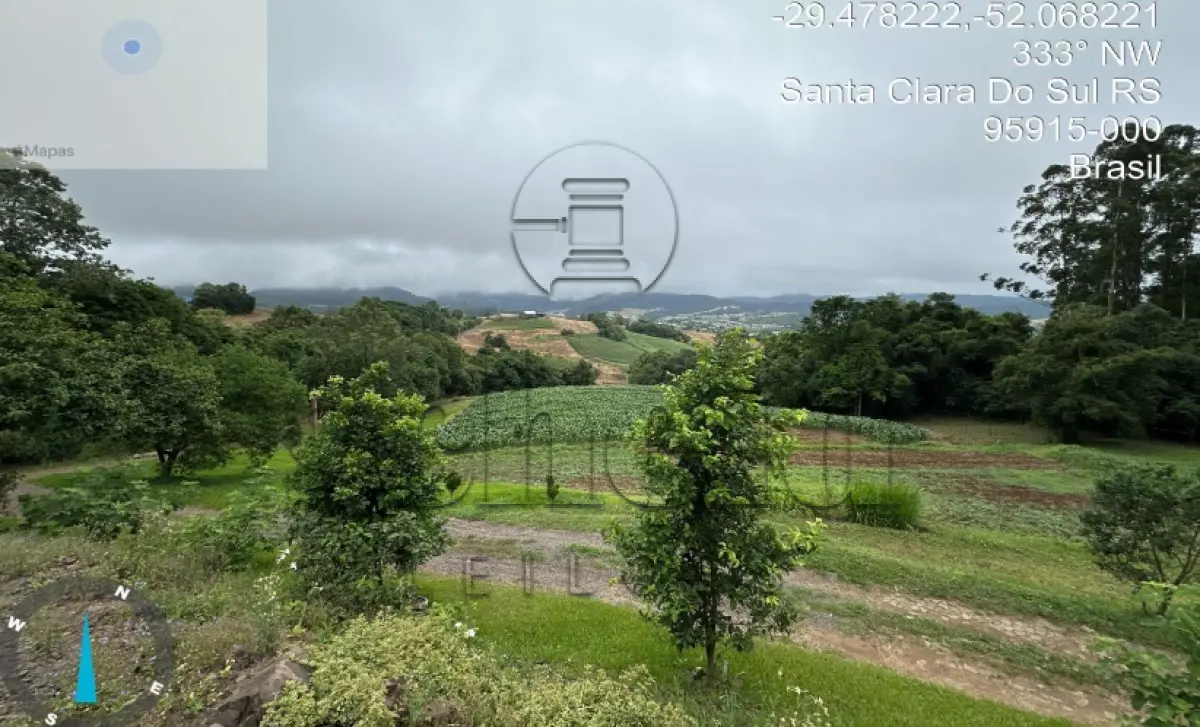 LOTE 001 - Área de 101.640,00m², contendo uma casa residencial em alvenaria e dois galpões em madeira, situada na estrada secundaria a Rua José Francisco Algaier, Picada São Bento, Santa Clara do Sul/RS