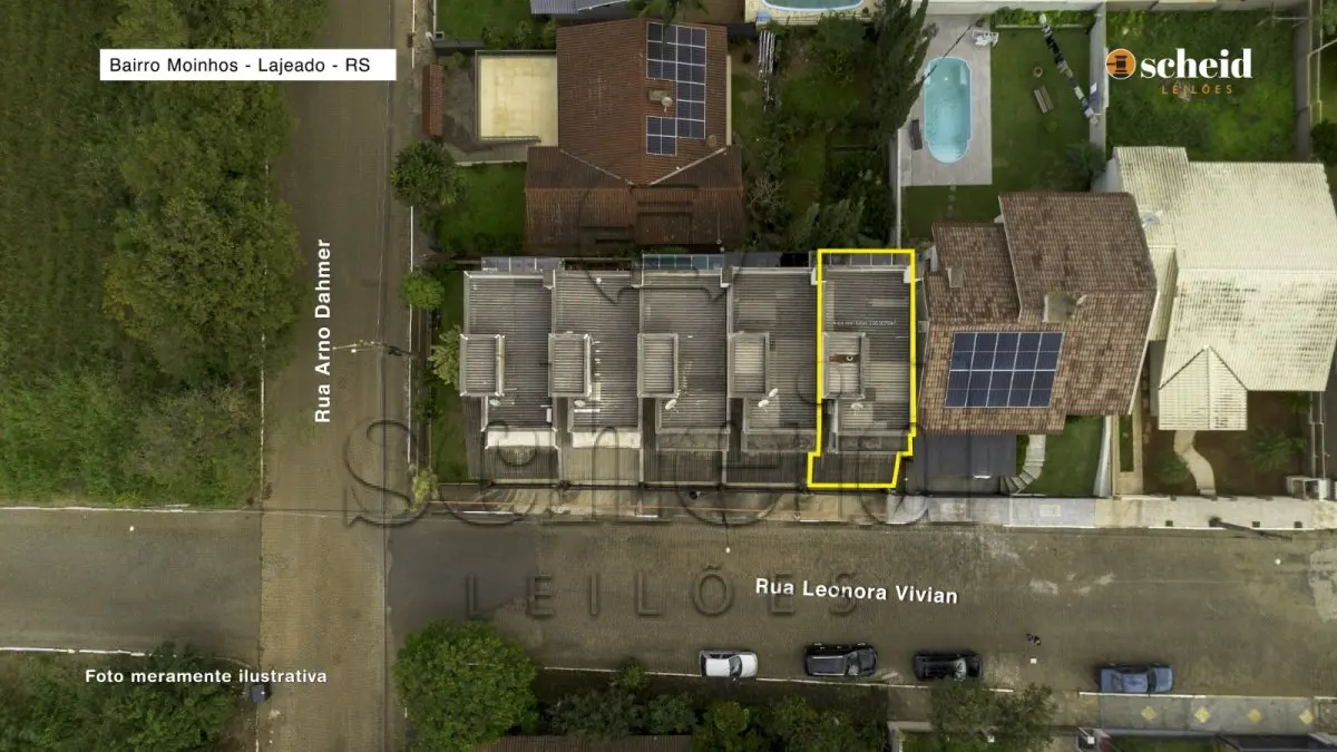 LOTE 001 - Sobrado n° 05,  com a área real privativa de 112,440000m², situado no Residencial Vista dos Moinhos, localizado na Rua Leonora Vivian, nº 252, bairro Moinhos, Lajeado/RS