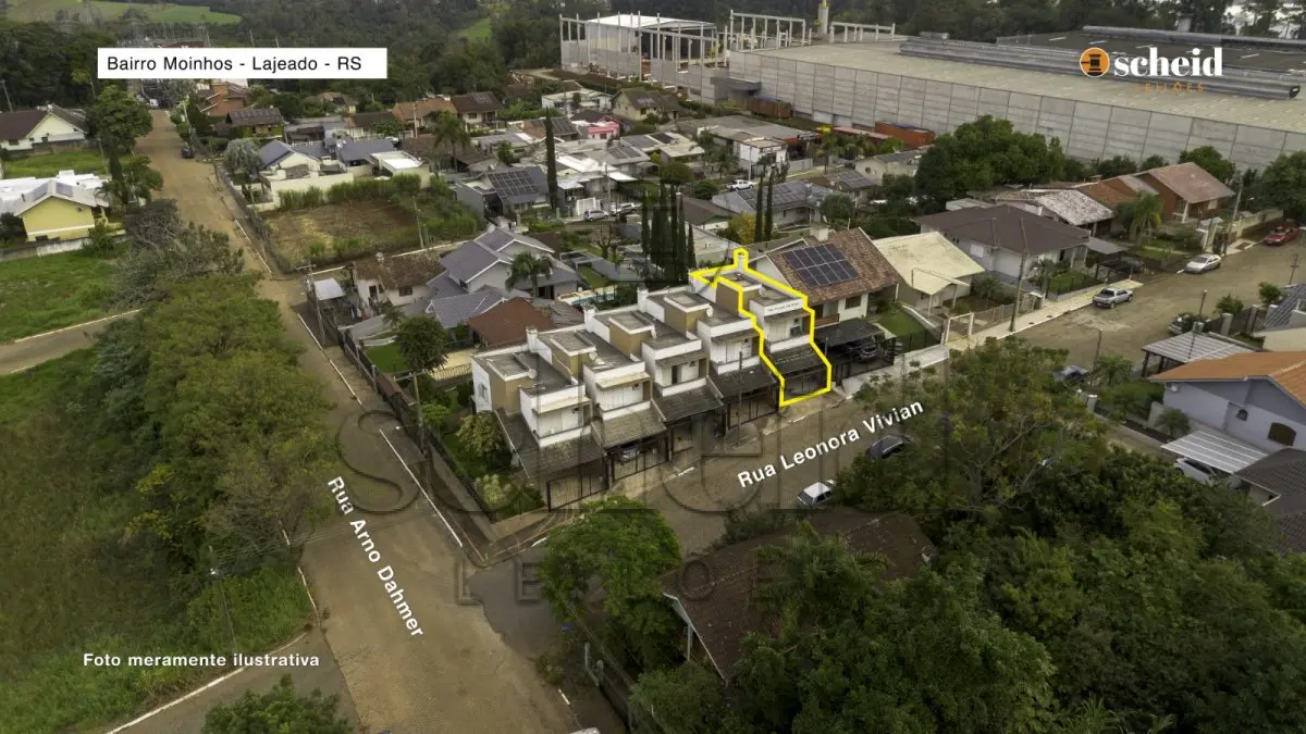 LOTE 001 - Sobrado n° 05,  com a área real privativa de 112,440000m², situado no Residencial Vista dos Moinhos, localizado na Rua Leonora Vivian, nº 252, bairro Moinhos, Lajeado/RS