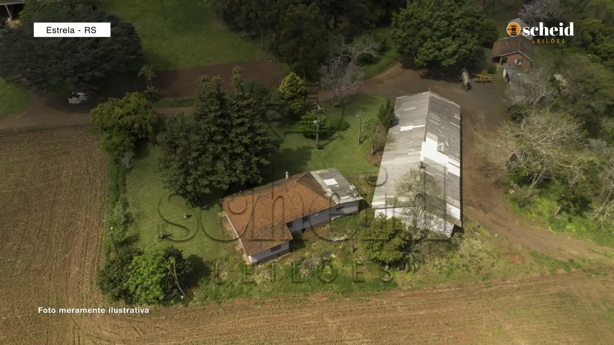 LOTE 000 - Parte ideal de 25%  de uma área de terras rural com a superfície de 932.350,61m², contendo edificações, localizada na Linha Santa Rita, Estrela/RS