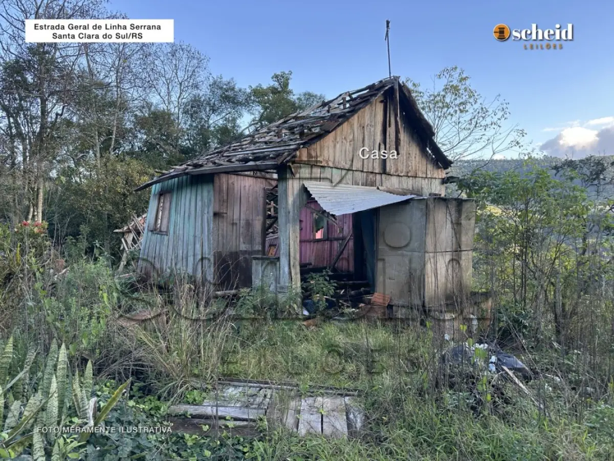 LOTE 001 - Área de 96.800,00m², contendo um galpão, situada na Estrada Geral de Linha Serrana, Santa Clara do Sul/RS
