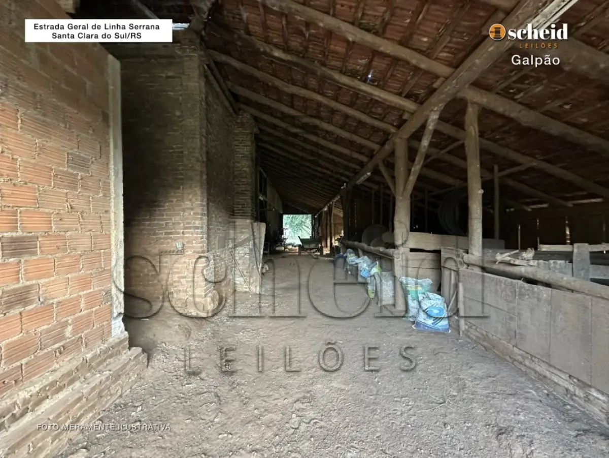 LOTE 001 - Área de 96.800,00m², contendo um galpão, situada na Estrada Geral de Linha Serrana, Santa Clara do Sul/RS