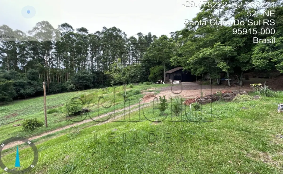 LOTE 001 - Área de 101.640,00m², contendo uma casa residencial em alvenaria e dois galpões em madeira, situada na estrada secundaria a Rua José Francisco Algaier, Picada São Bento, Santa Clara do Sul/RS