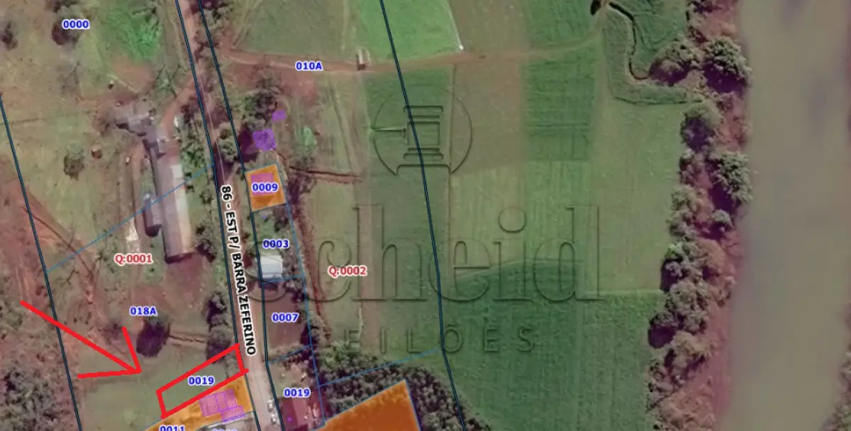 LOTE 002 - Área de 705,50m², sem benfeitorias, localizada na Estrada para Barra do Zeferino, bairro Barra do Guaporé, Encantado/RS