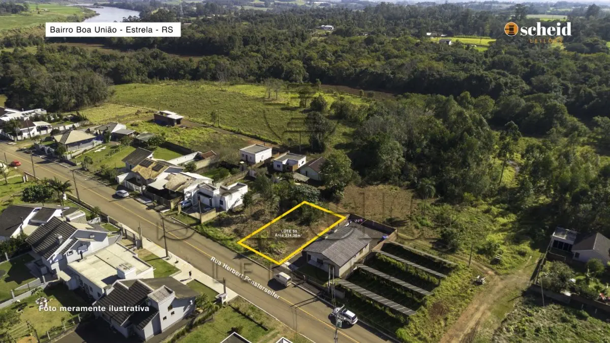 LOTE 002 - Lote 59 – Um terreno urbano, com a superfície de 334,38m², localizado na rua Herbert Fensterseifer, zona urbana do Distrito de Costão, Estrela/RS
