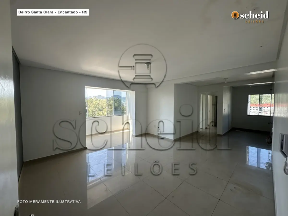 LOTE 001 - APARTAMENTO 402, localizado no quarto pavimento, fundos, do Condomínio Gerhardt, sito a Rua Padre Anchieta, n° 680, bairro Santa Clara, Encantado/RS