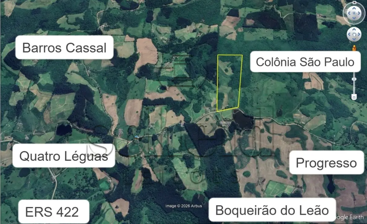 LOTE 002 - Área de 101.949,00m², sem benfeitorias, situada em Colônia São Paulo, município de Boqueirão do Leão/RS