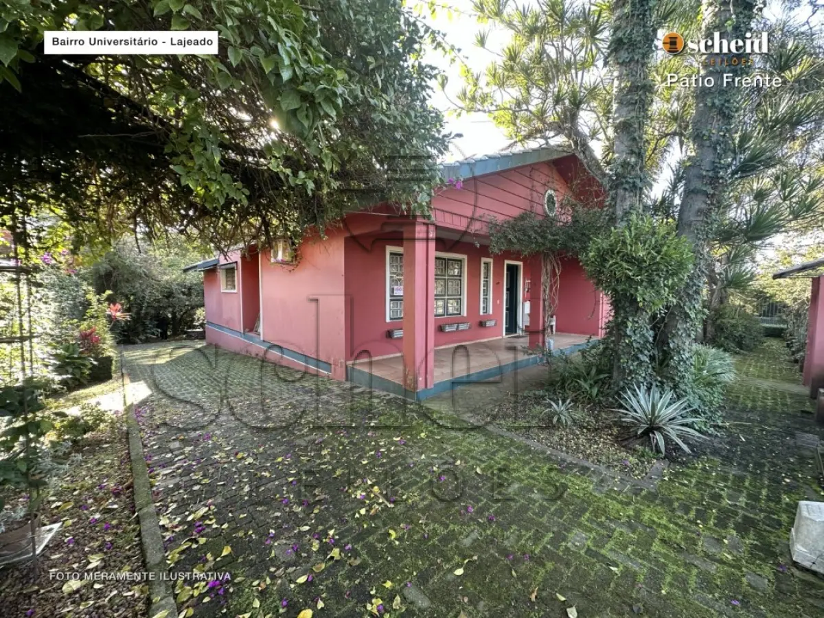 LOTE 001 - Área de 1.804,92m², contendo um prédio de alvenaria de dois pavimentos, medindo 62,34m² o pavimento inferior e 177,78m² o pavimento superior, situado à Rua Sabiá, n° 48, bairro Universitário, Lajeado/RS