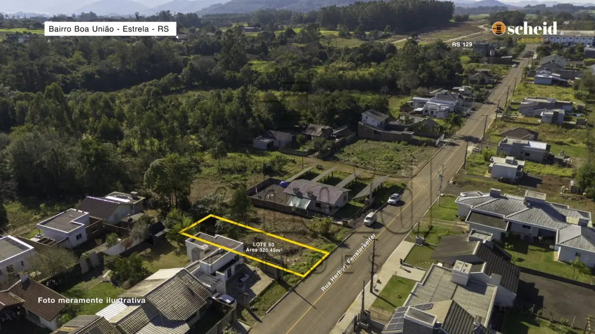 LOTE 003 - Lote 60 – Um terreno urbano, com a superfície de 320,45m², localizado na Rua Herbert Fensterseifer, zona urbana do Distrito de Costão, Estrela/RS