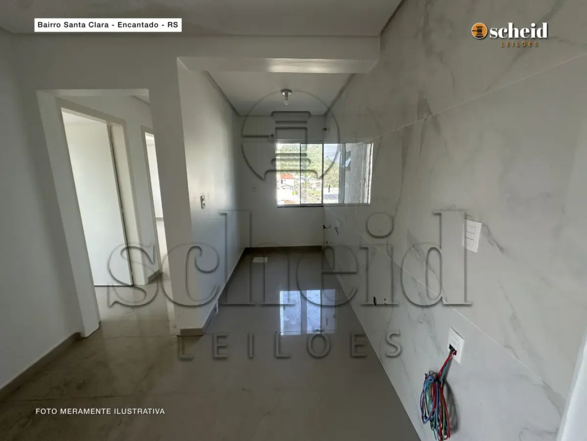 LOTE 001 - APARTAMENTO 402, localizado no quarto pavimento, fundos, do Condomínio Gerhardt, sito a Rua Padre Anchieta, n° 680, bairro Santa Clara, Encantado/RS
