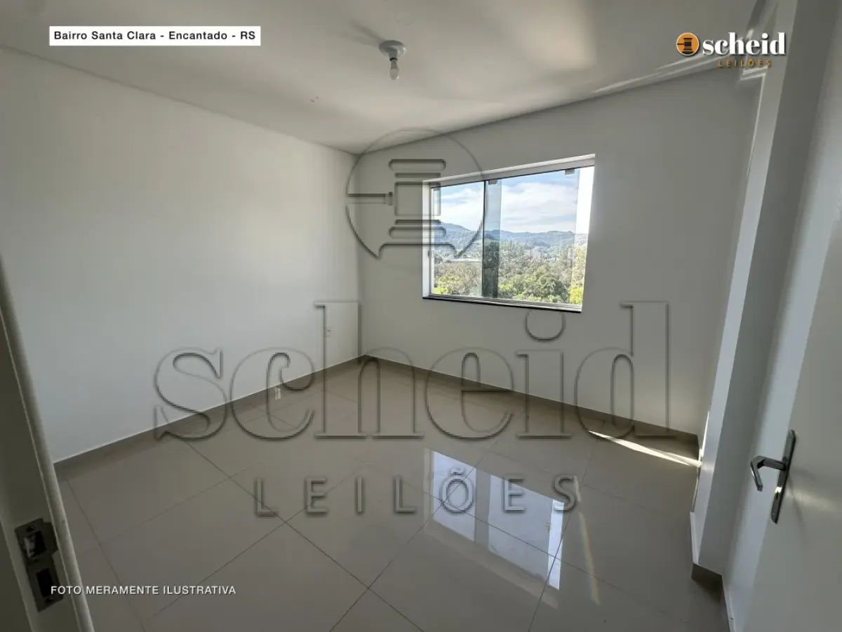 LOTE 001 - APARTAMENTO 402, localizado no quarto pavimento, fundos, do Condomínio Gerhardt, sito a Rua Padre Anchieta, n° 680, bairro Santa Clara, Encantado/RS