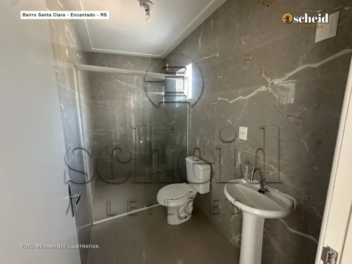 LOTE 001 - APARTAMENTO 402, localizado no quarto pavimento, fundos, do Condomínio Gerhardt, sito a Rua Padre Anchieta, n° 680, bairro Santa Clara, Encantado/RS