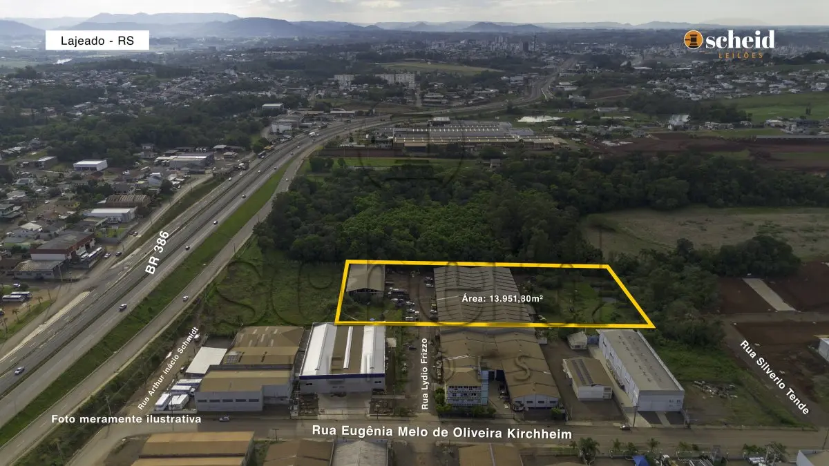 LOTE 001 - Área de 13.951,80m², contendo edificações, localizada na Rua Lydio Frizzo, bairro Bom Pastor, Lajeado/RS