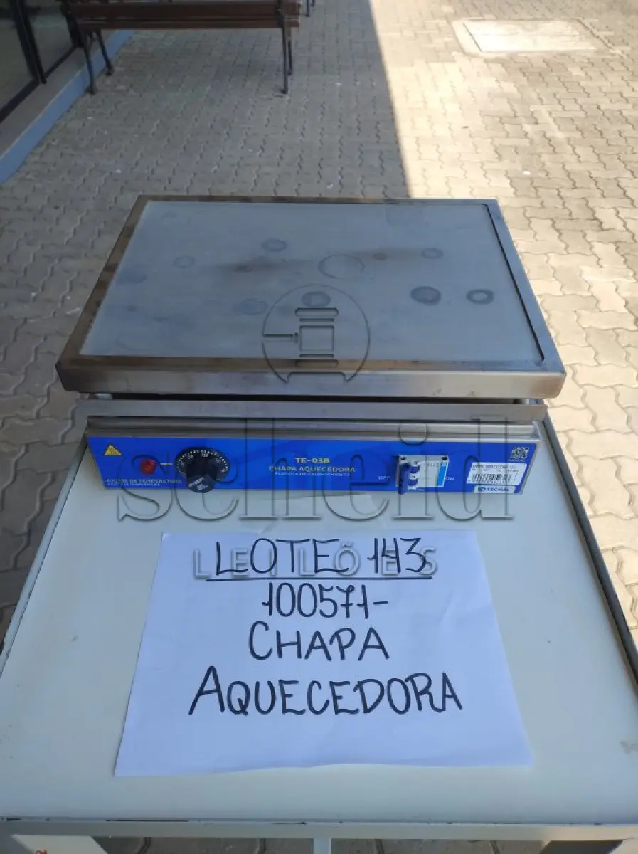 LOTE 143 - CHAPA AQUECEDORA TECNAL MOD.TE-038 INOX