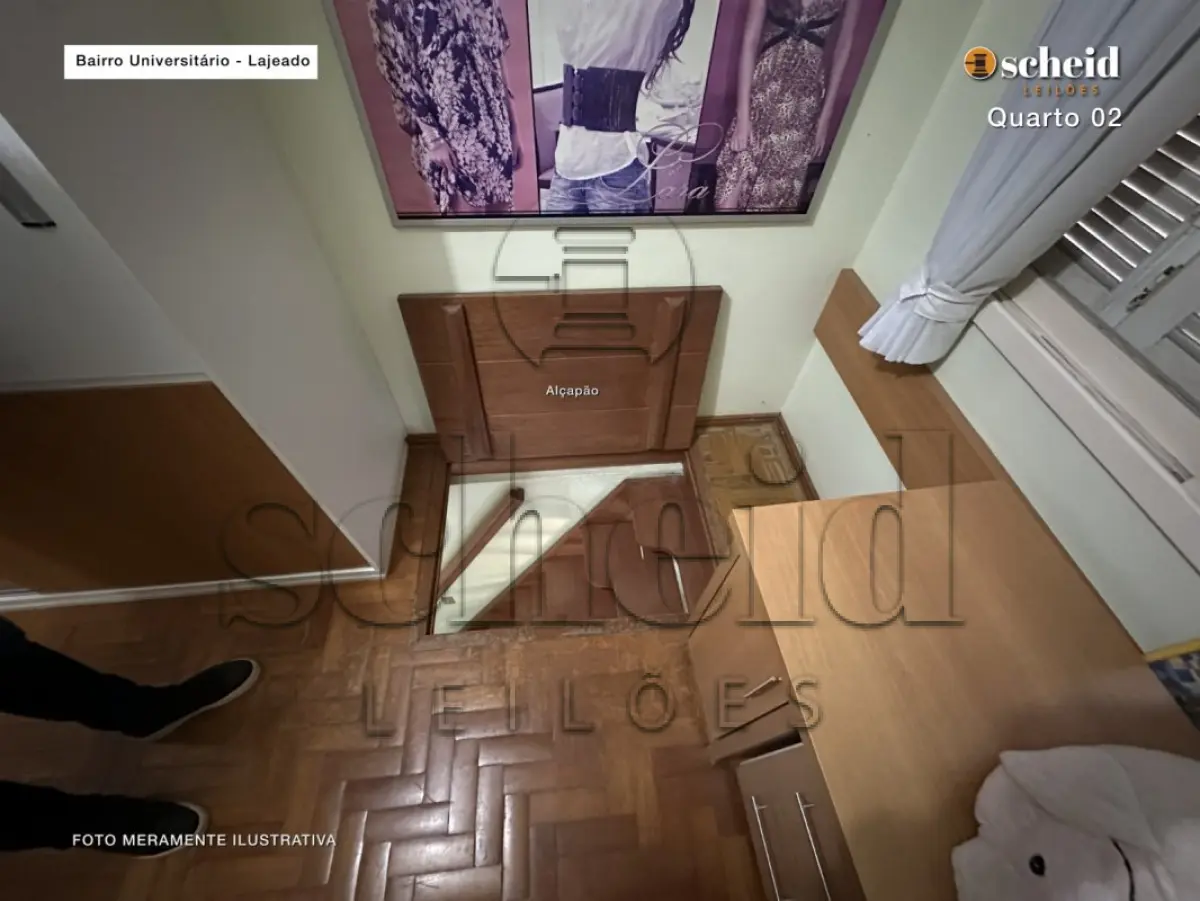 LOTE 001 - Área de 1.804,92m², contendo um prédio de alvenaria de dois pavimentos, medindo 62,34m² o pavimento inferior e 177,78m² o pavimento superior, situado à Rua Sabiá, n° 48, bairro Universitário, Lajeado/RS