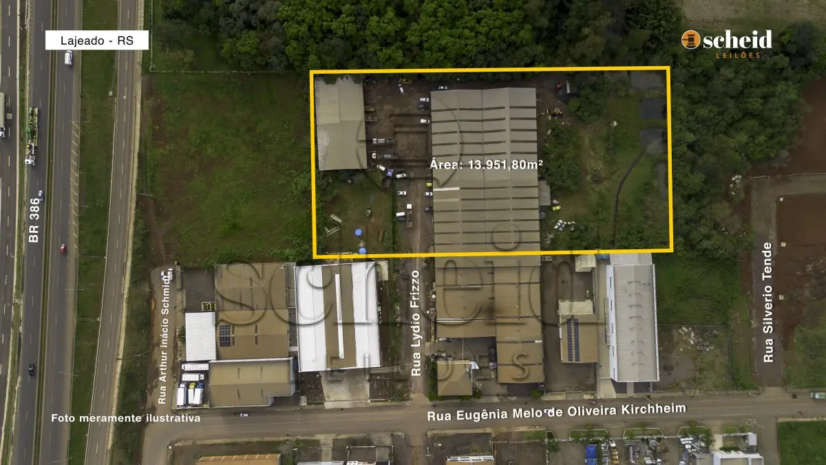 LOTE 001 - Área de 13.951,80m², contendo edificações, localizada na Rua Lydio Frizzo, bairro Bom Pastor, Lajeado/RS