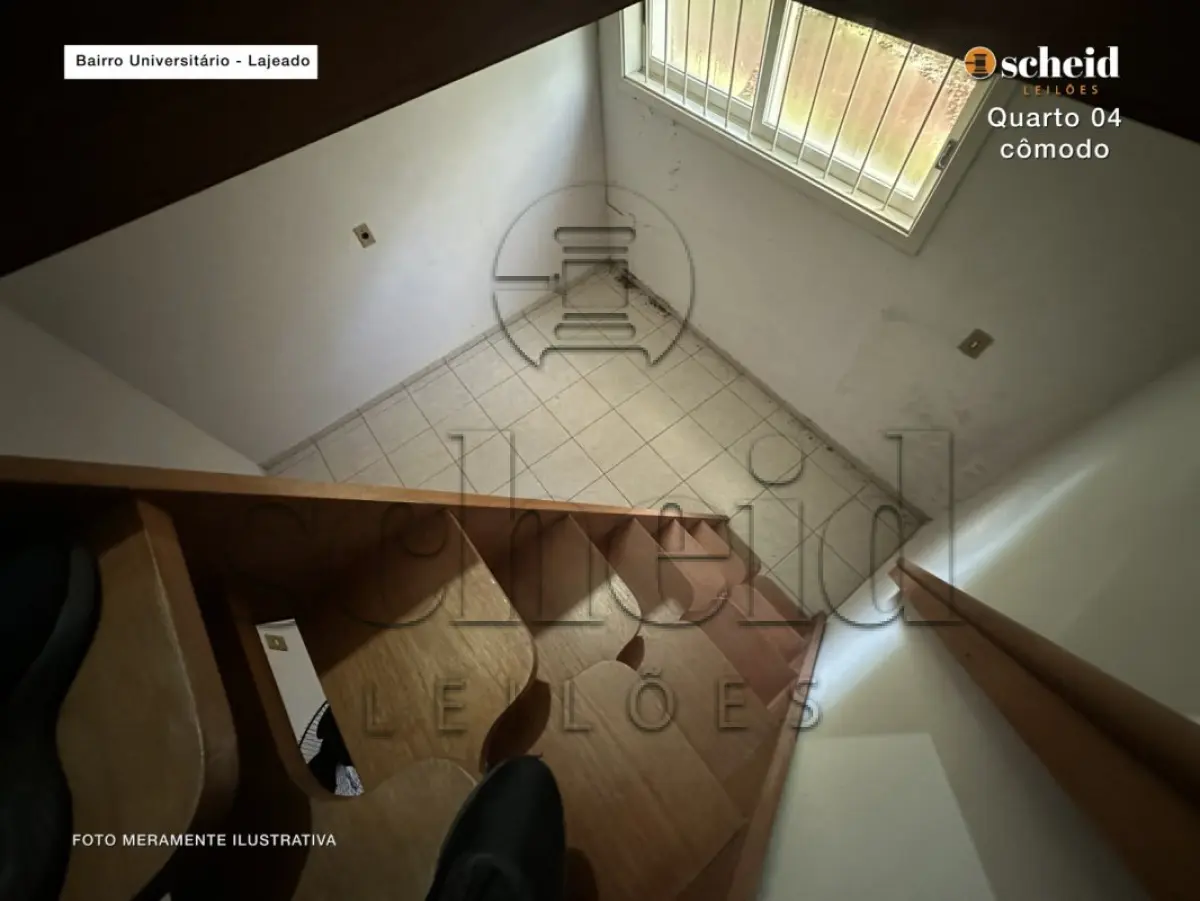 LOTE 001 - Área de 1.804,92m², contendo um prédio de alvenaria de dois pavimentos, medindo 62,34m² o pavimento inferior e 177,78m² o pavimento superior, situado à Rua Sabiá, n° 48, bairro Universitário, Lajeado/RS