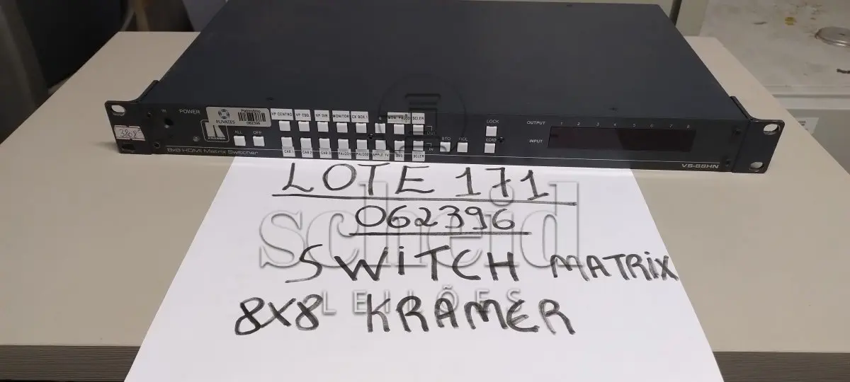 LOTE 171 - SWITCHER MATRIX 8X8 KRAMER VS-88HN CINZA