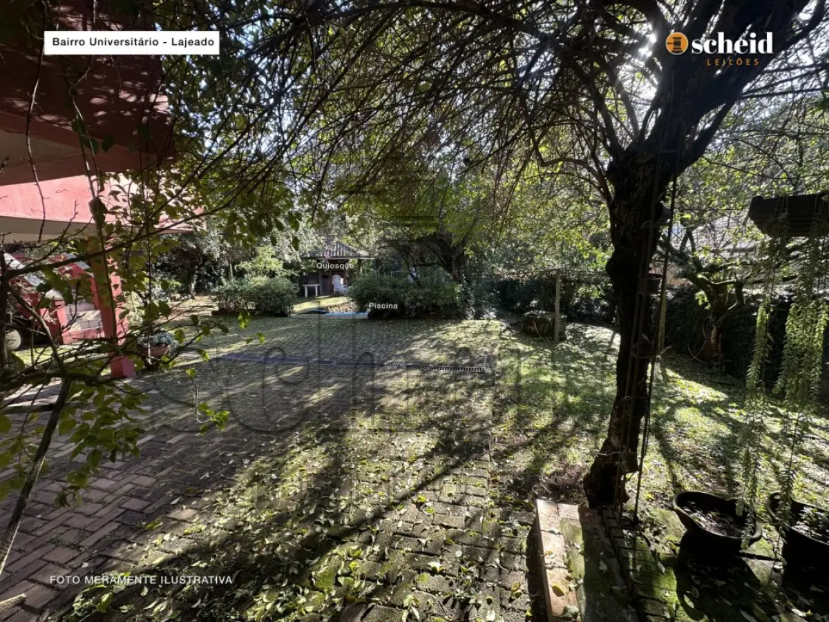LOTE 001 - Área de 1.804,92m², contendo um prédio de alvenaria de dois pavimentos, medindo 62,34m² o pavimento inferior e 177,78m² o pavimento superior, situado à Rua Sabiá, n° 48, bairro Universitário, Lajeado/RS