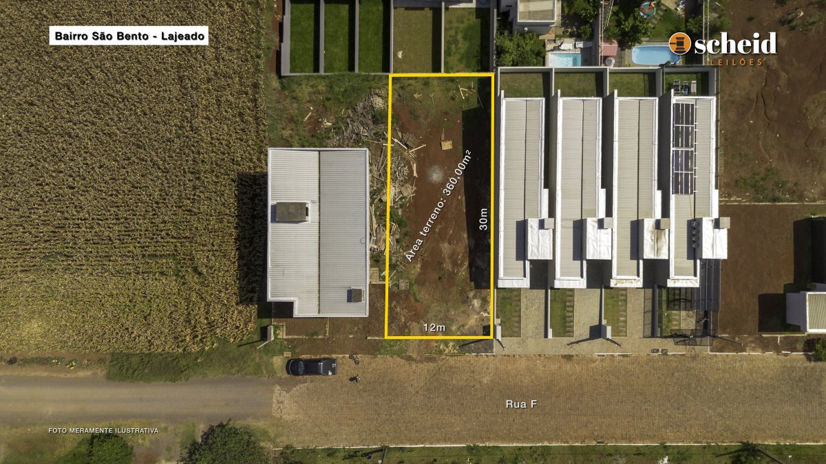 Área De 360,00m², Sem Edificações, Localizado Na Rua F, Bairro São Bento, Lajeado/rs, localizado em Lajeado - RS, bairro São Bento