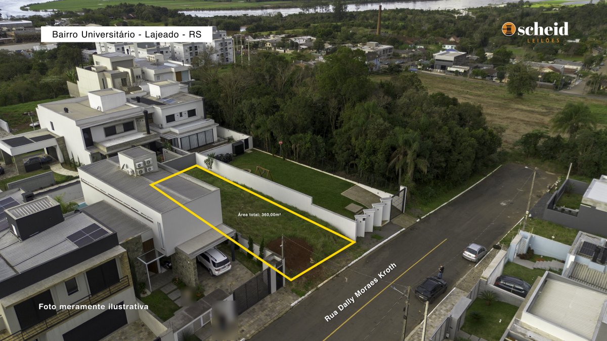 LOTE 003 - Área de 360,00m², sem edificações, localizado Rua Dally Moraes Kroth, bairro Universitário, no Loteamento Blumen Garten II, Lajeado/RS