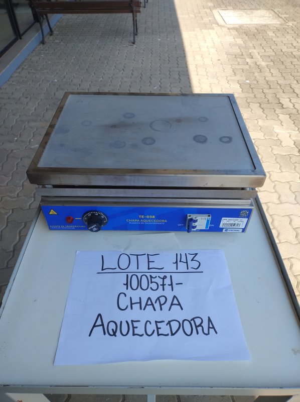 LOTE 143 - CHAPA AQUECEDORA TECNAL MOD.TE-038 INOX