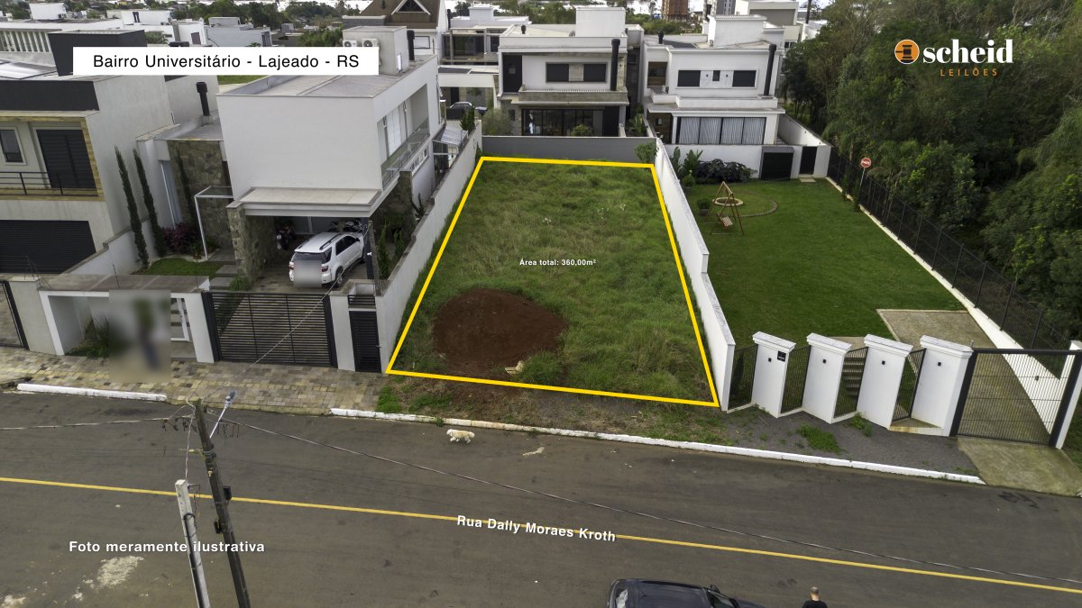 LOTE 003 - Área de 360,00m², sem edificações, localizado Rua Dally Moraes Kroth, bairro Universitário, no Loteamento Blumen Garten II, Lajeado/RS
