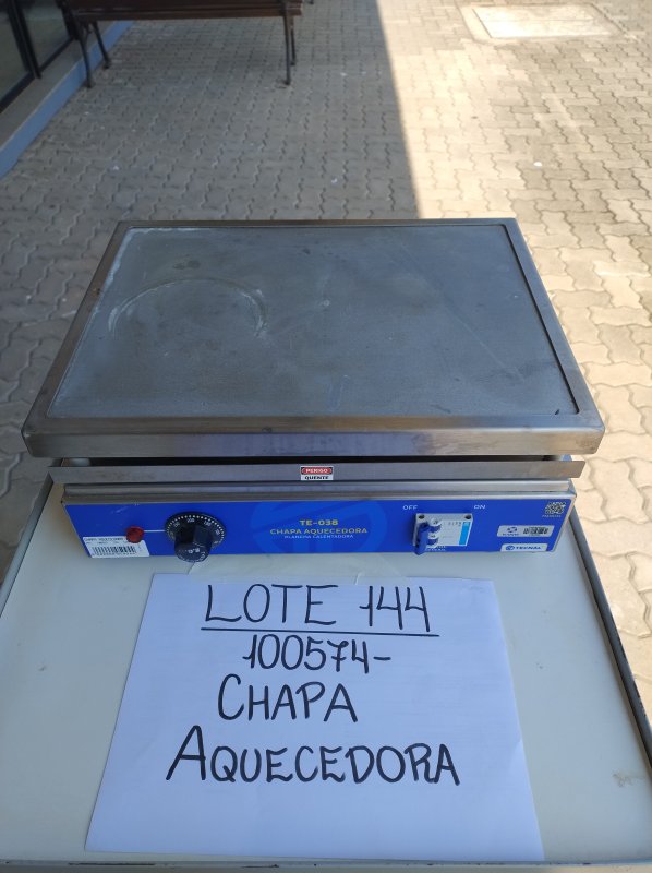 LOTE 144 - CHAPA AQUECEDORA TECNAL MOD.TE-038 INOX