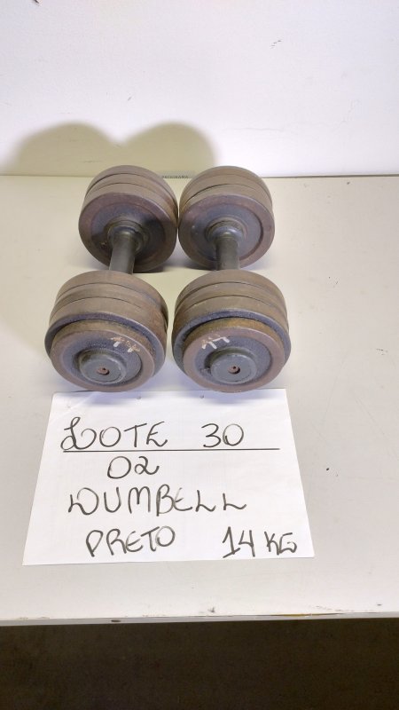 LOTE 030 - 02 DUMBBELL 14 KG PRETO