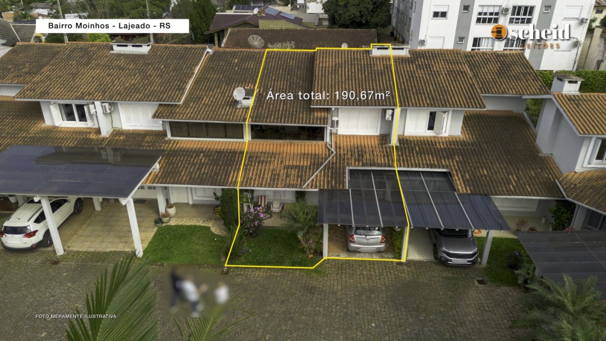 LOTE 002 - Casa nº 10, com área total de construção de 190,67m²; localizada no Condomínio Residencial Flamboyan, sito à rua Padre Theodoro Amstadt, nº 1167, Moinhos, Lajeado/RS